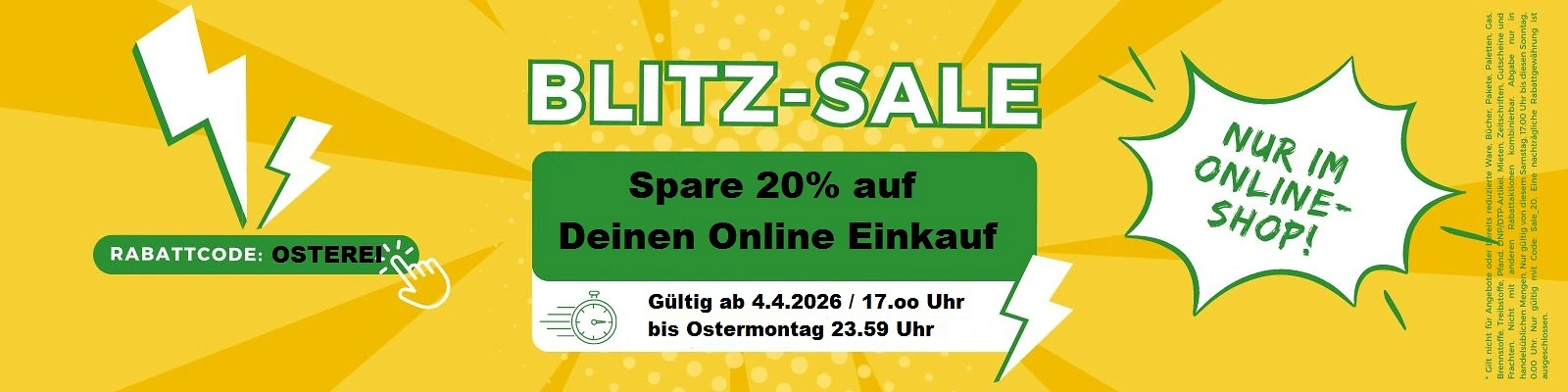 Ostern Blitzsale neutral Website 1600 x 400