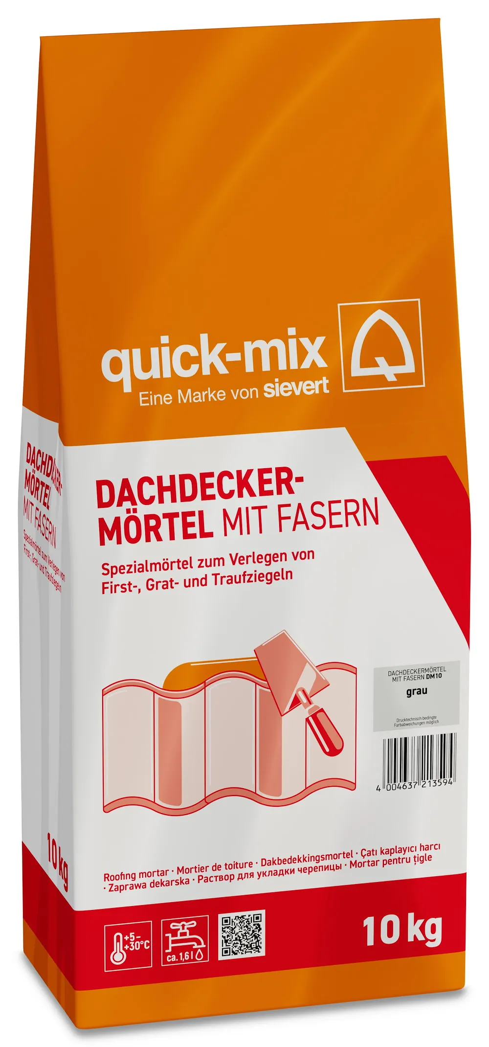 Dachdeckerm&ouml;rtel 10 kg grau