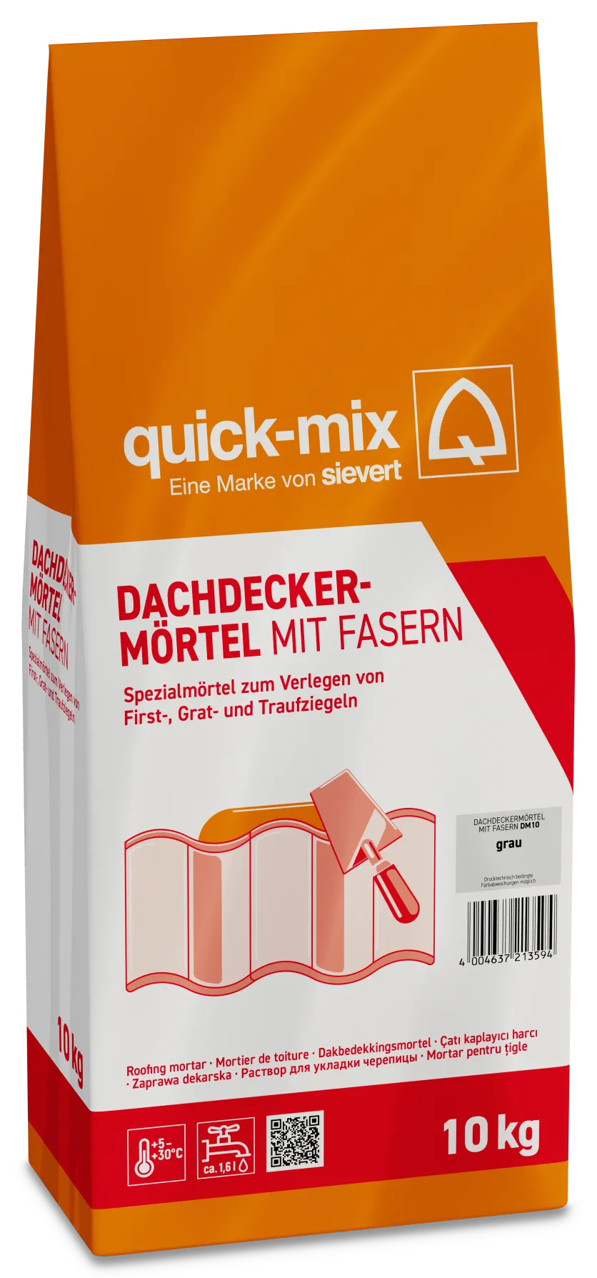 Dachdeckerm&ouml;rtel 10 kg grau
