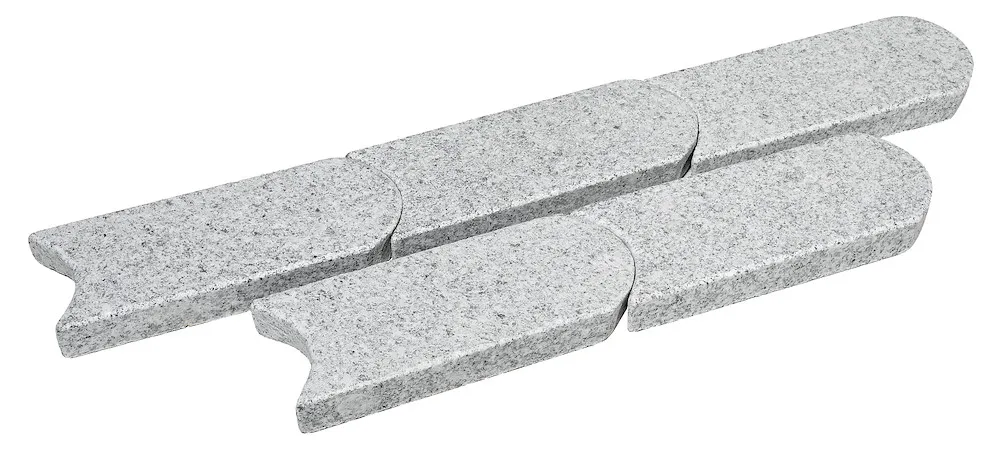 Granit Rasenm&auml;hkante hellgrau,