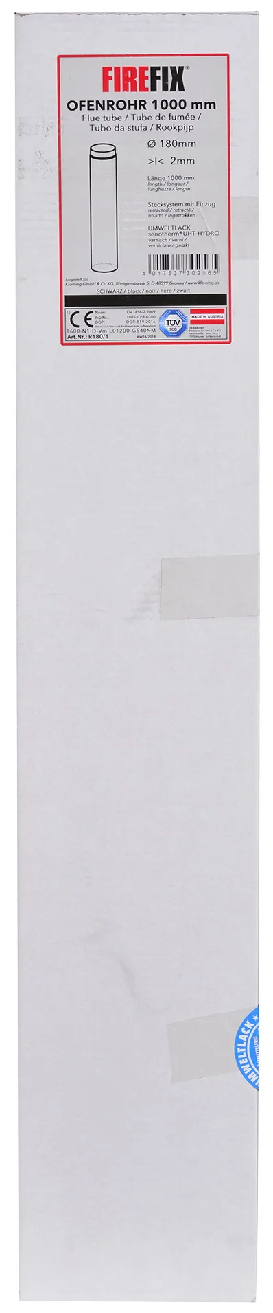 Rauchrohr &oslash; 180 mm, 1000 mm