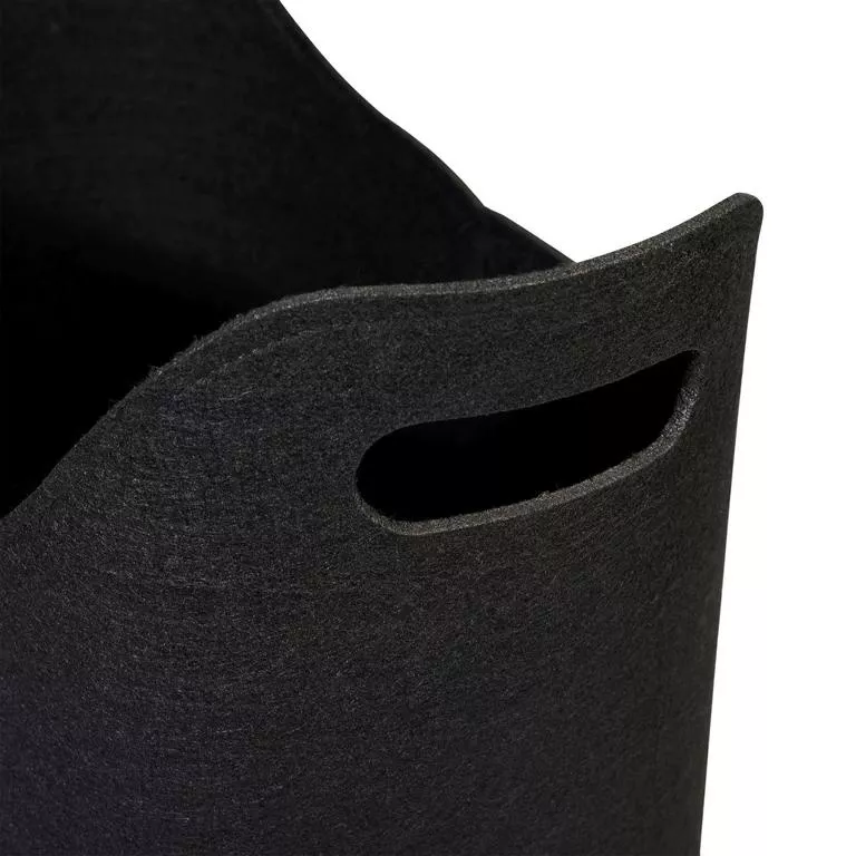 Kaminholz-Filzkorb schwarz