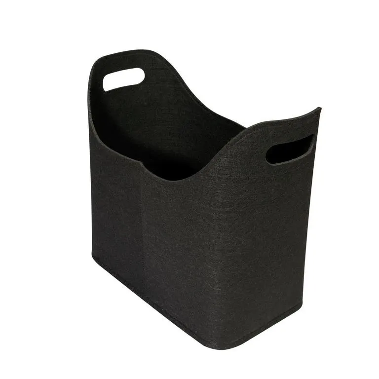 Kaminholz-Filzkorb schwarz