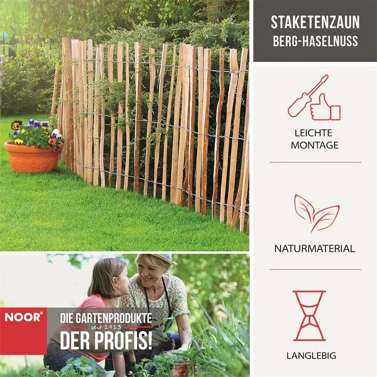 Staketenzaun Berg-Haselnuss