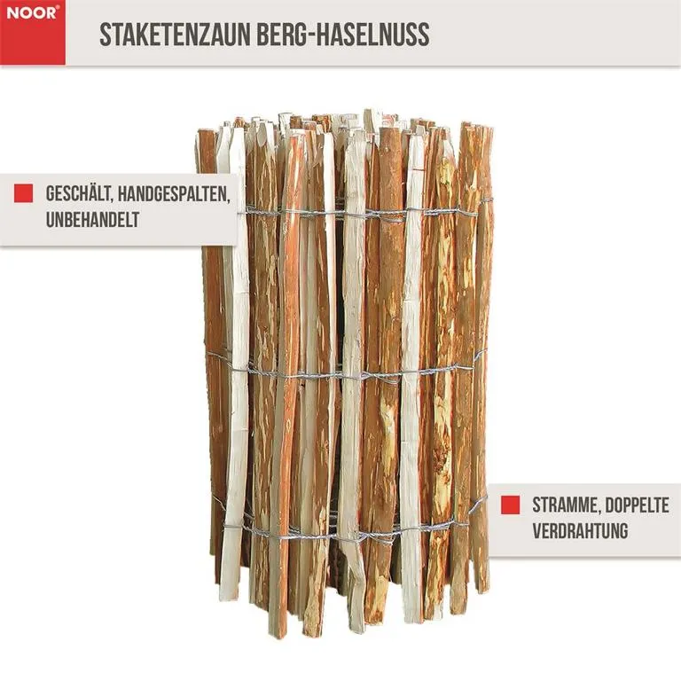 Staketenzaun Berg-Haselnuss