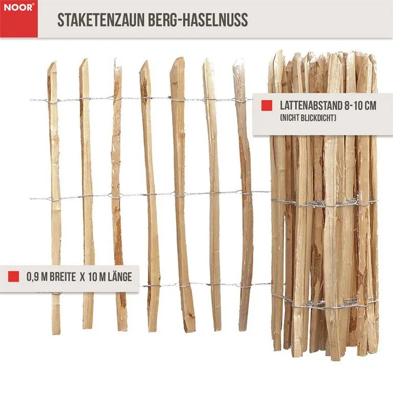 Staketenzaun Berg-Haselnuss