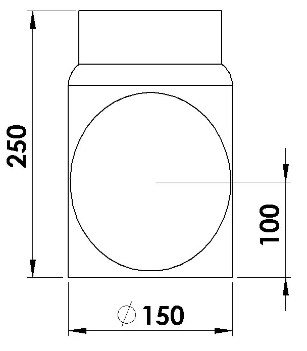 Rauchrohr 150 mm &oslash;, 250 mm