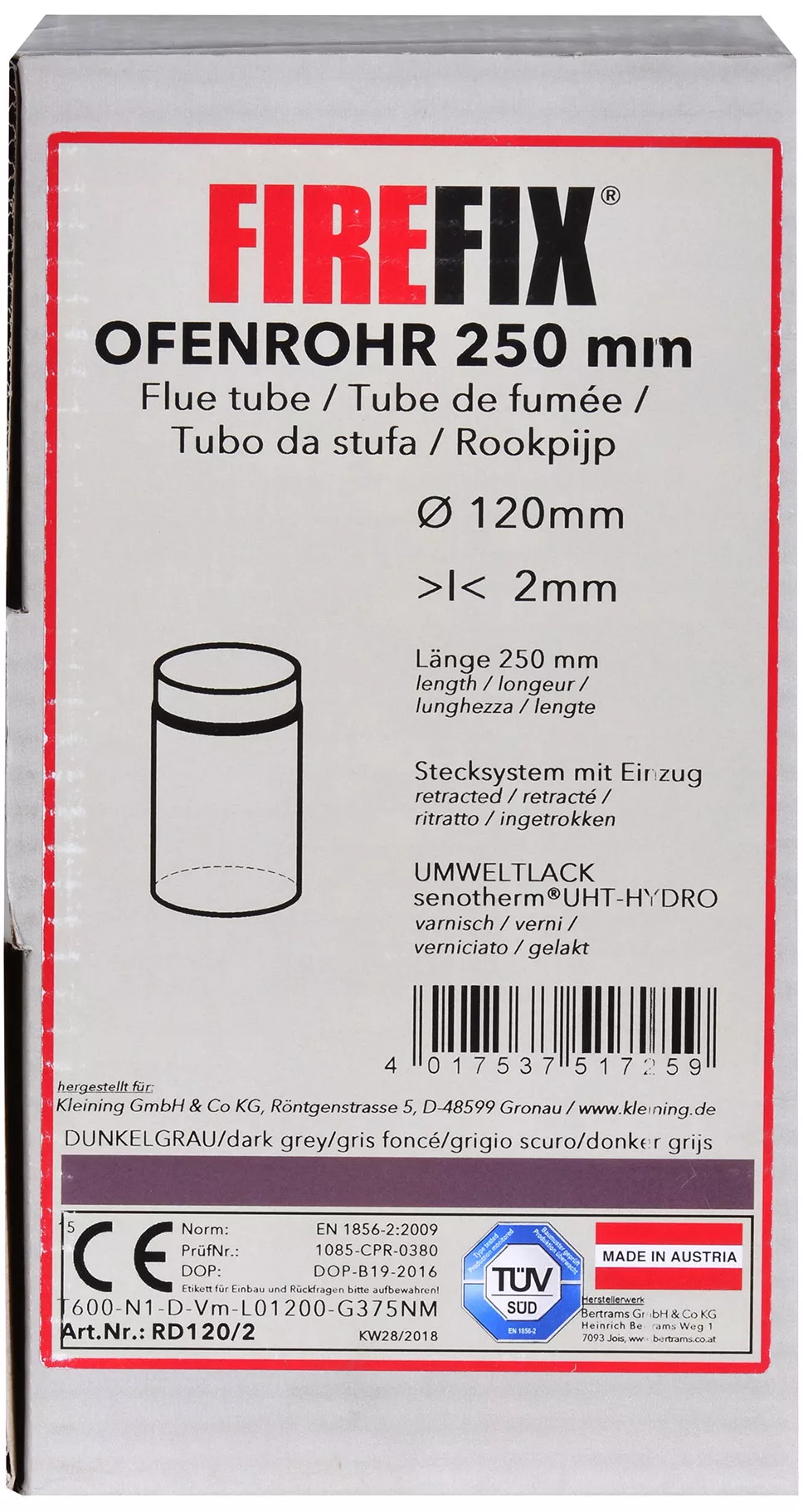 Rauchrohr 120 mm &oslash;,