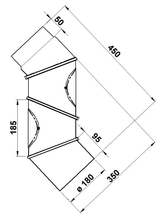 Rauchrohr 180 mm &oslash;, unlackiert