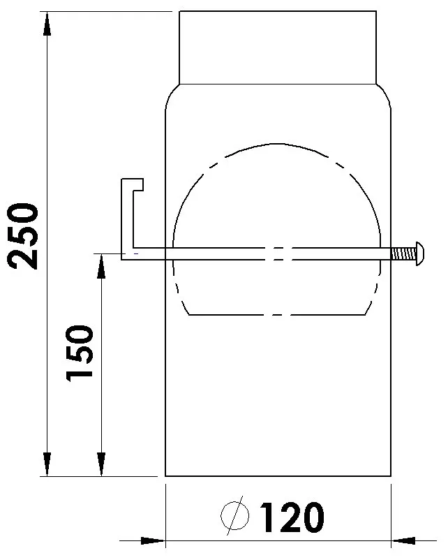 Rauchrohr 120 mm &oslash;, dunkelgrau