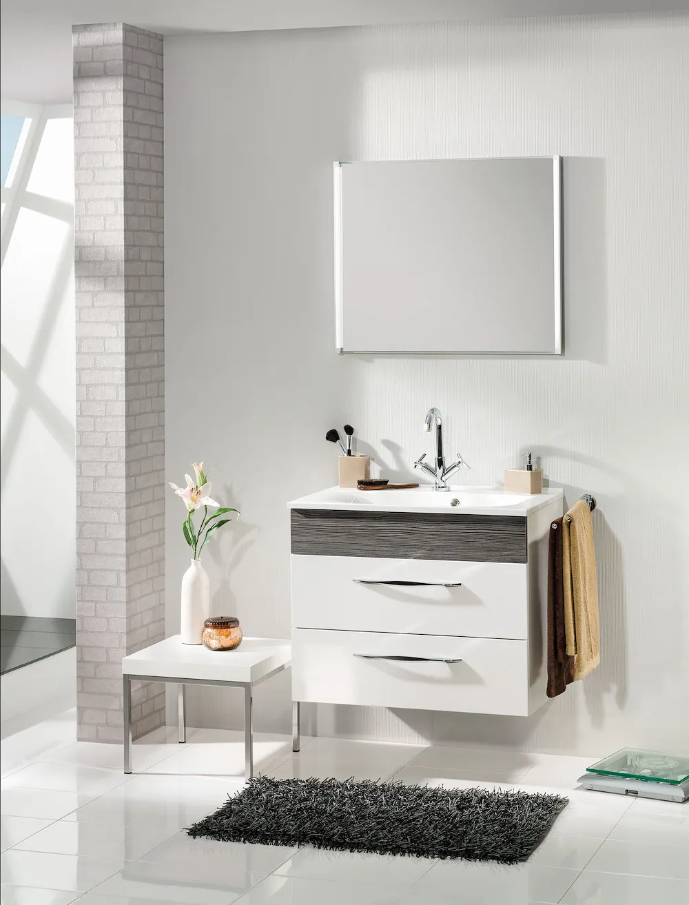 Spiegelelement LED-LINE Wei&szlig;