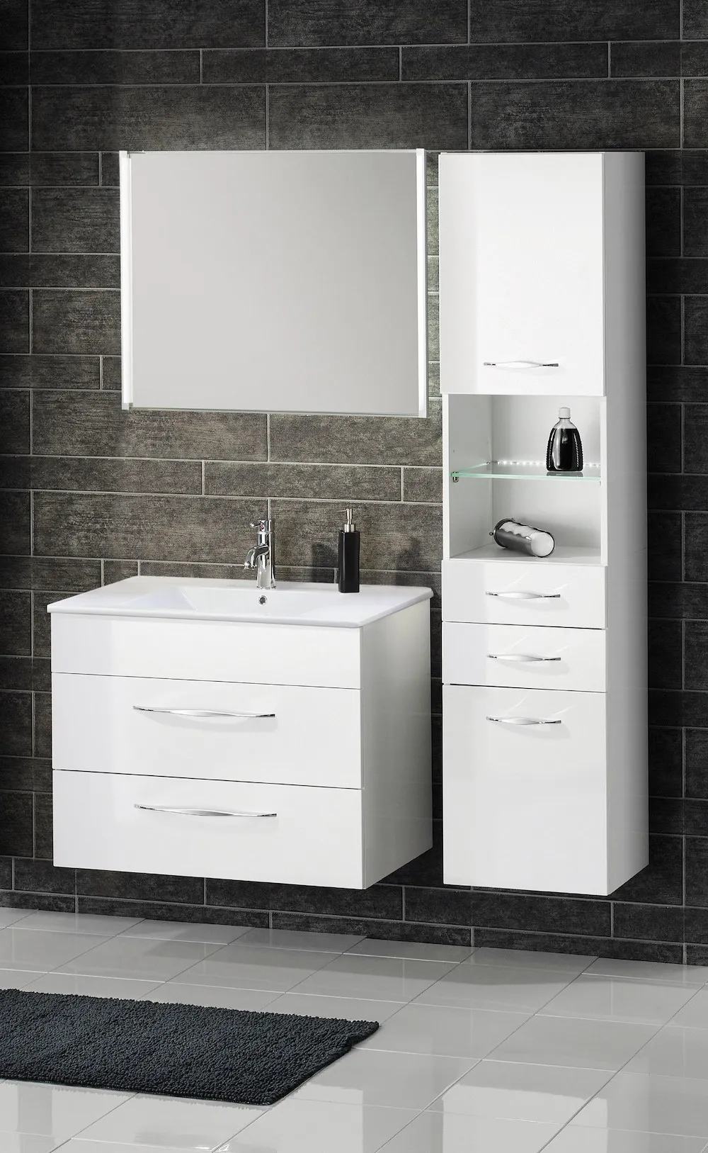 Spiegelelement LED-LINE Wei&szlig;