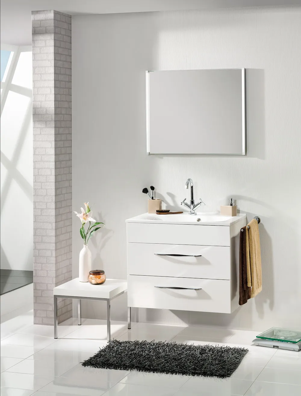 Spiegelelement LED-LINE Wei&szlig;