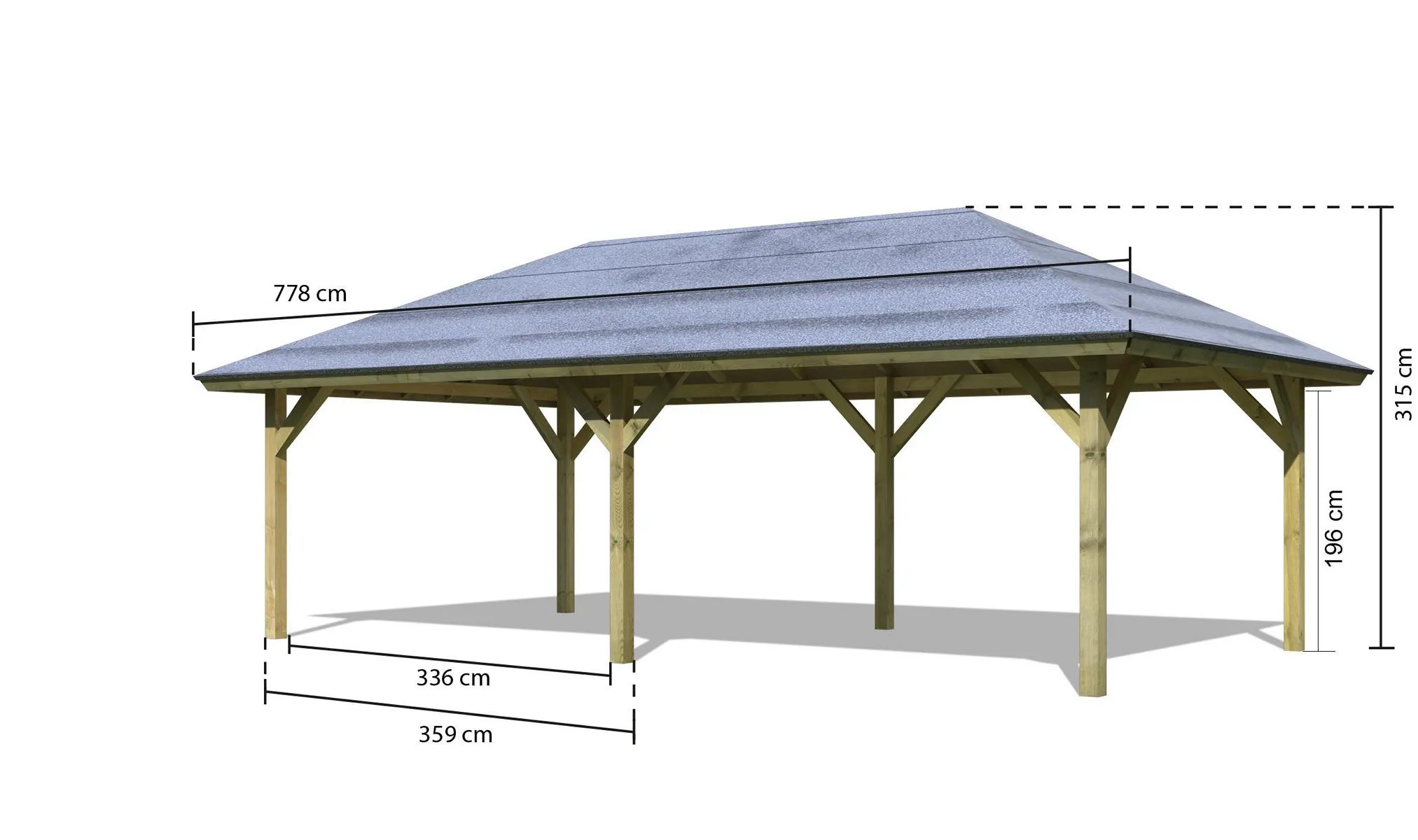 Pavillon Carport Kirn 3 KDI