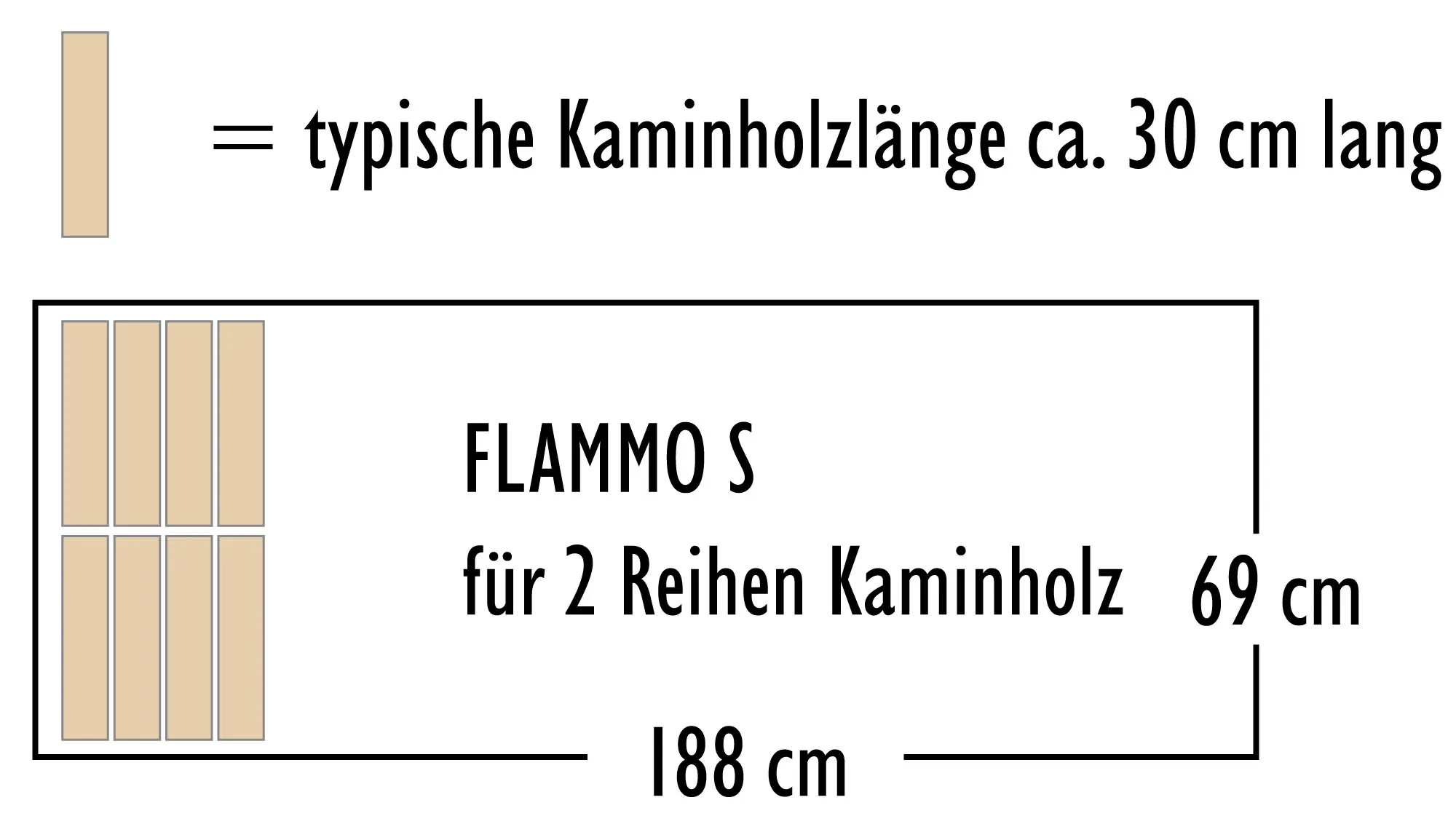 Kaminholzregal GRAU Flammo S