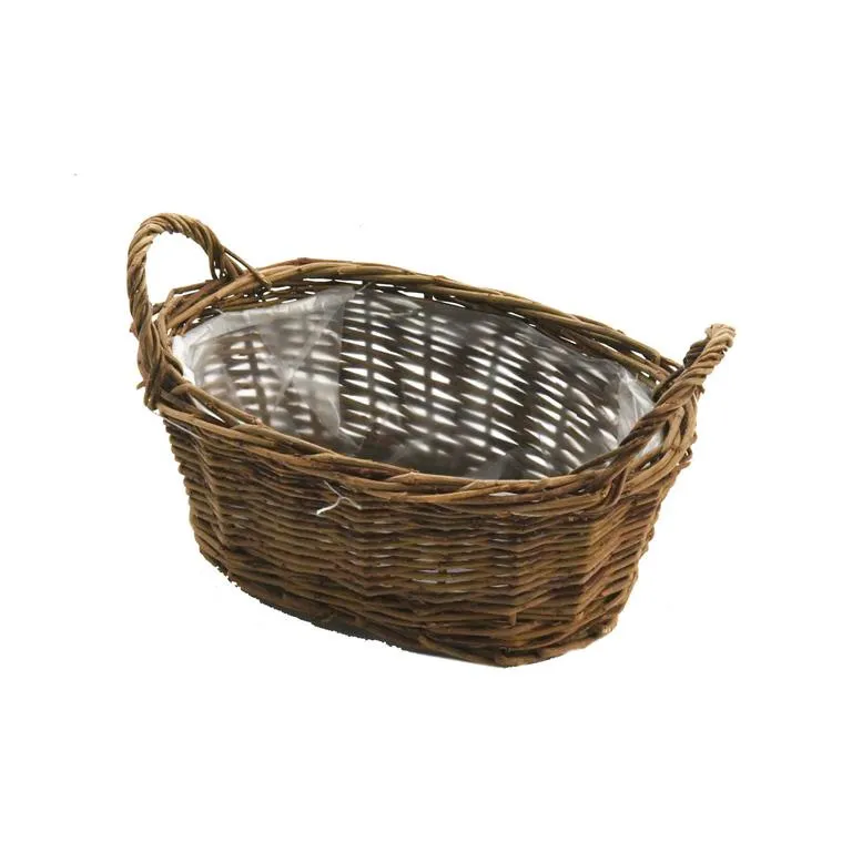 Pflanzschale oval, ungesch. Weide, mit G