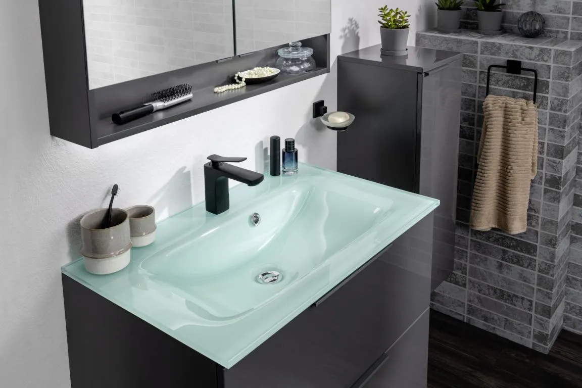 Glaswaschtisch, mintgr&uuml;n