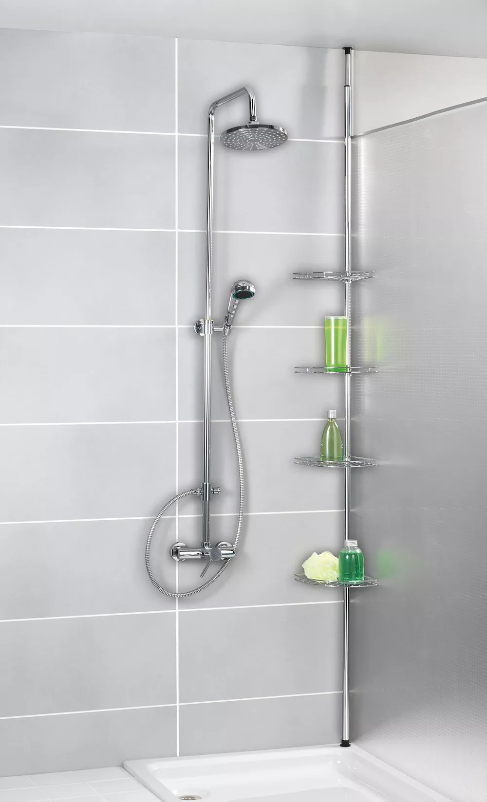 Teleskop-Eckregal Edelstahl