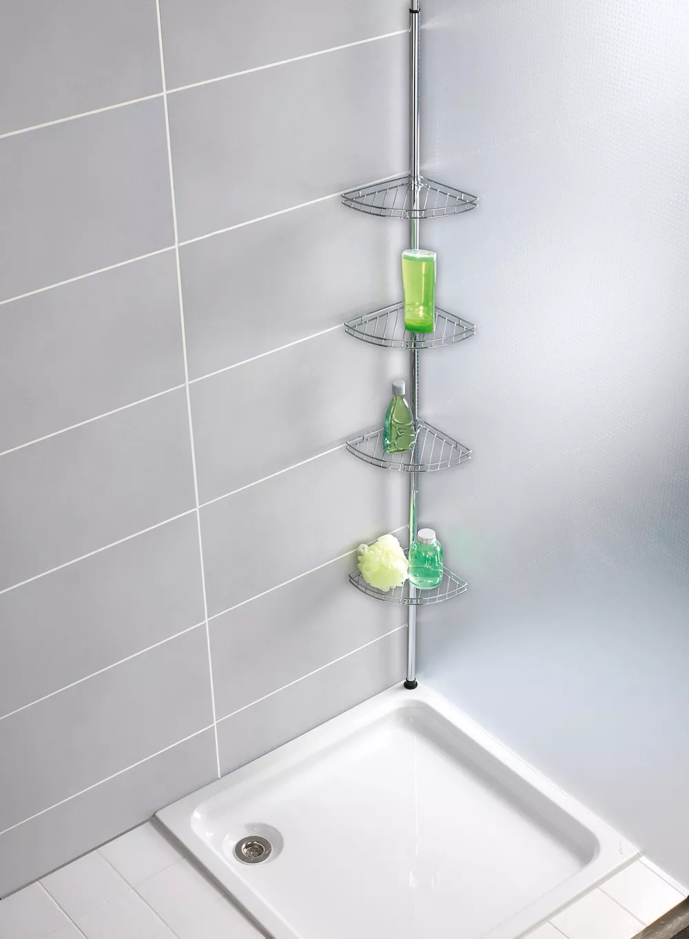 Teleskop-Eckregal Edelstahl