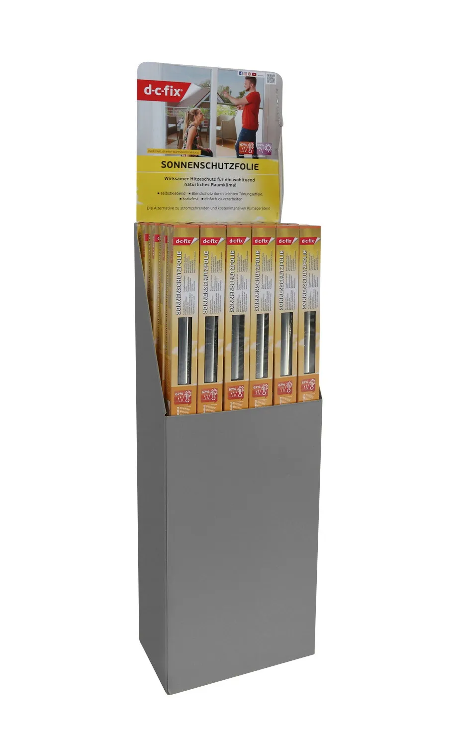 Sonnenschutzfolie klebend