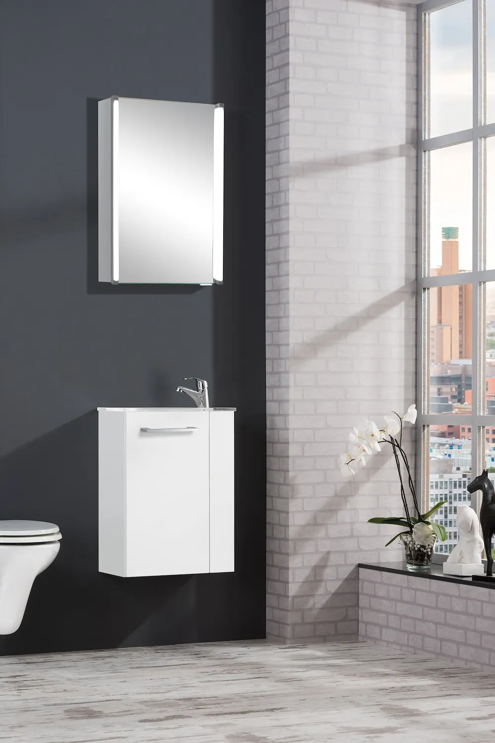 Spiegelelement LED-LINE Wei&szlig;