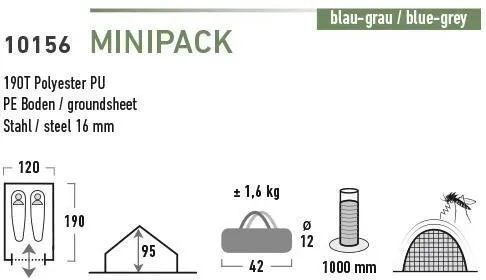 Zelt ''Minipack'', High Peak