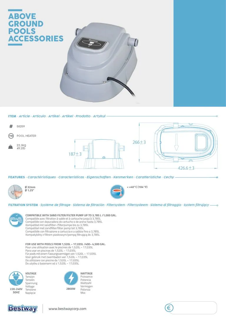 Poolheizung 220-240 V