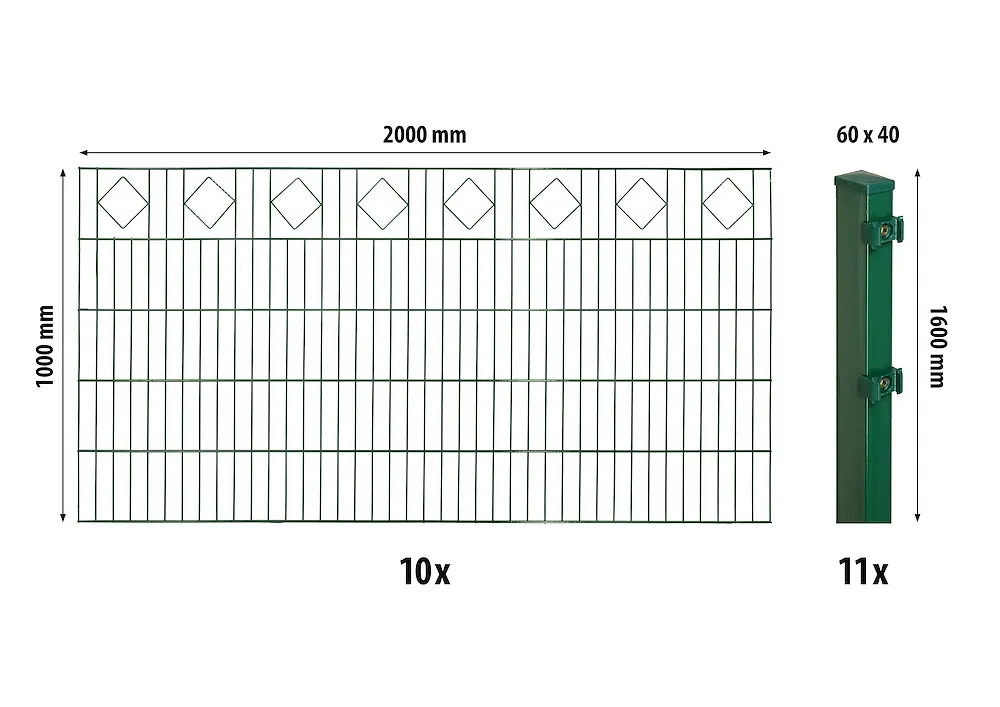 Dekor-DS-Mattenzaun-Set 1000