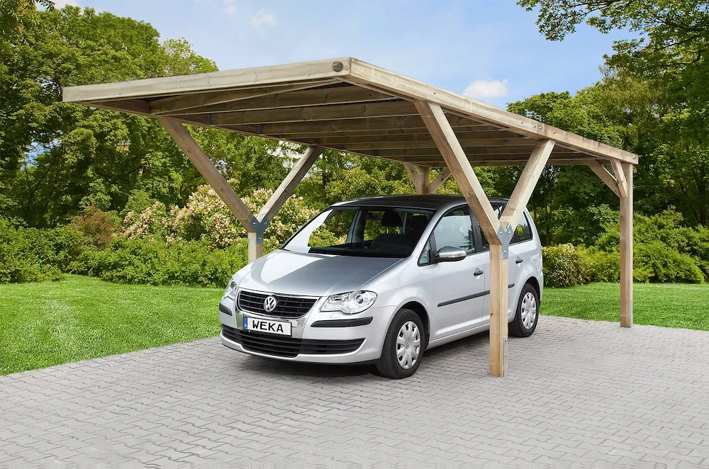 Y-Flachdach Carport ohne Dach