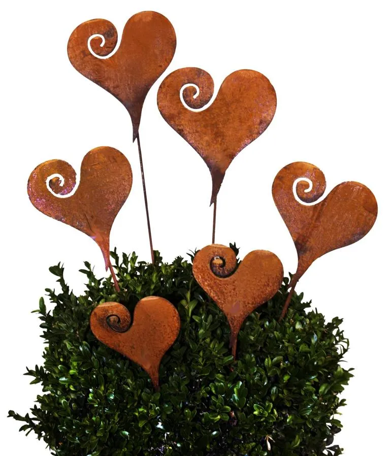 Rost Herz 18cm 60cm a.Stab