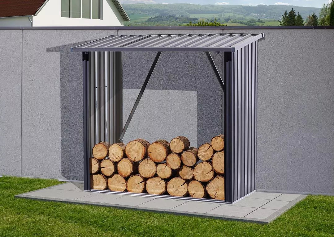 Holzunterstand anthrazit