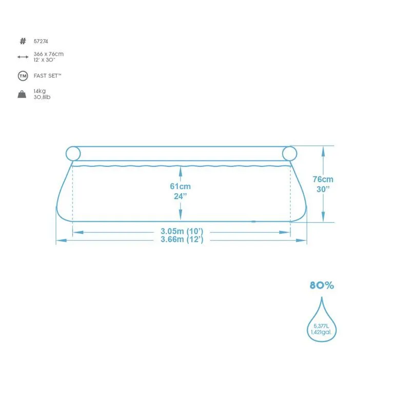 Fast Set Pool &Oslash; 366x76 cm