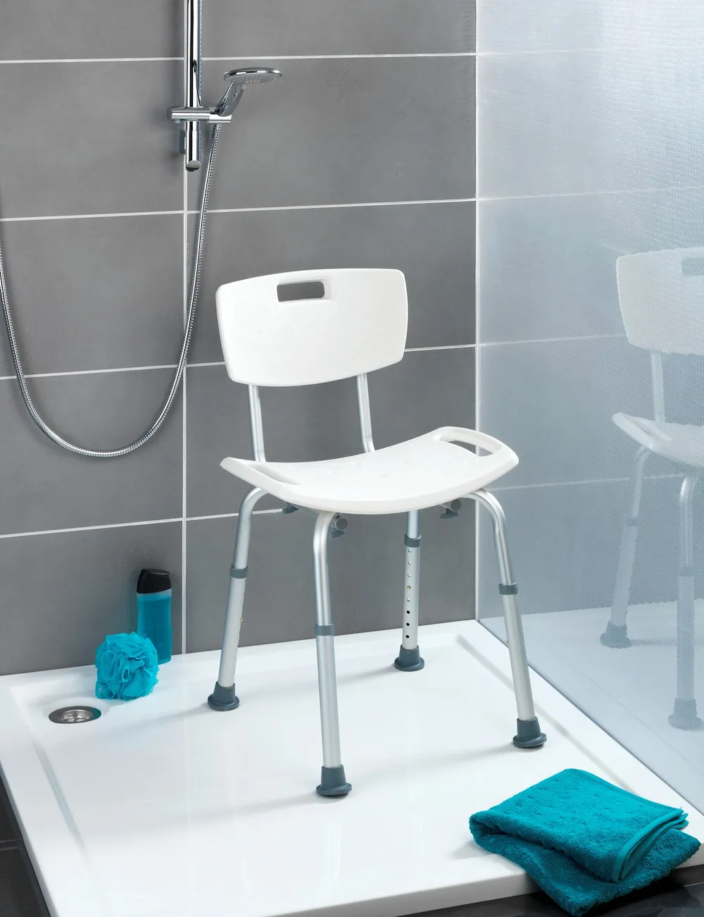 Badhocker mit R&uuml;ckenlehne