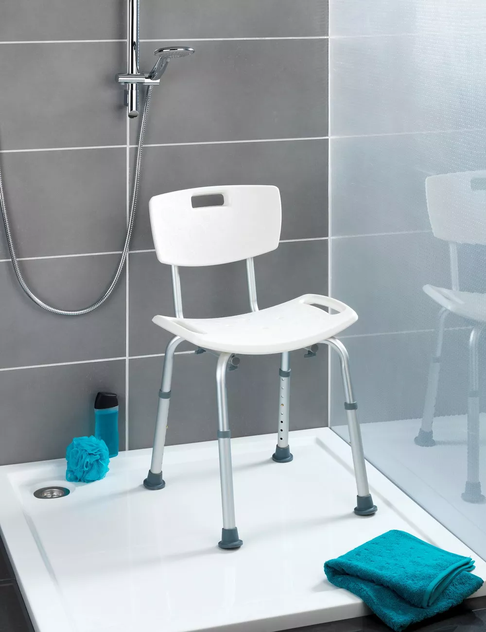 Badhocker mit R&uuml;ckenlehne