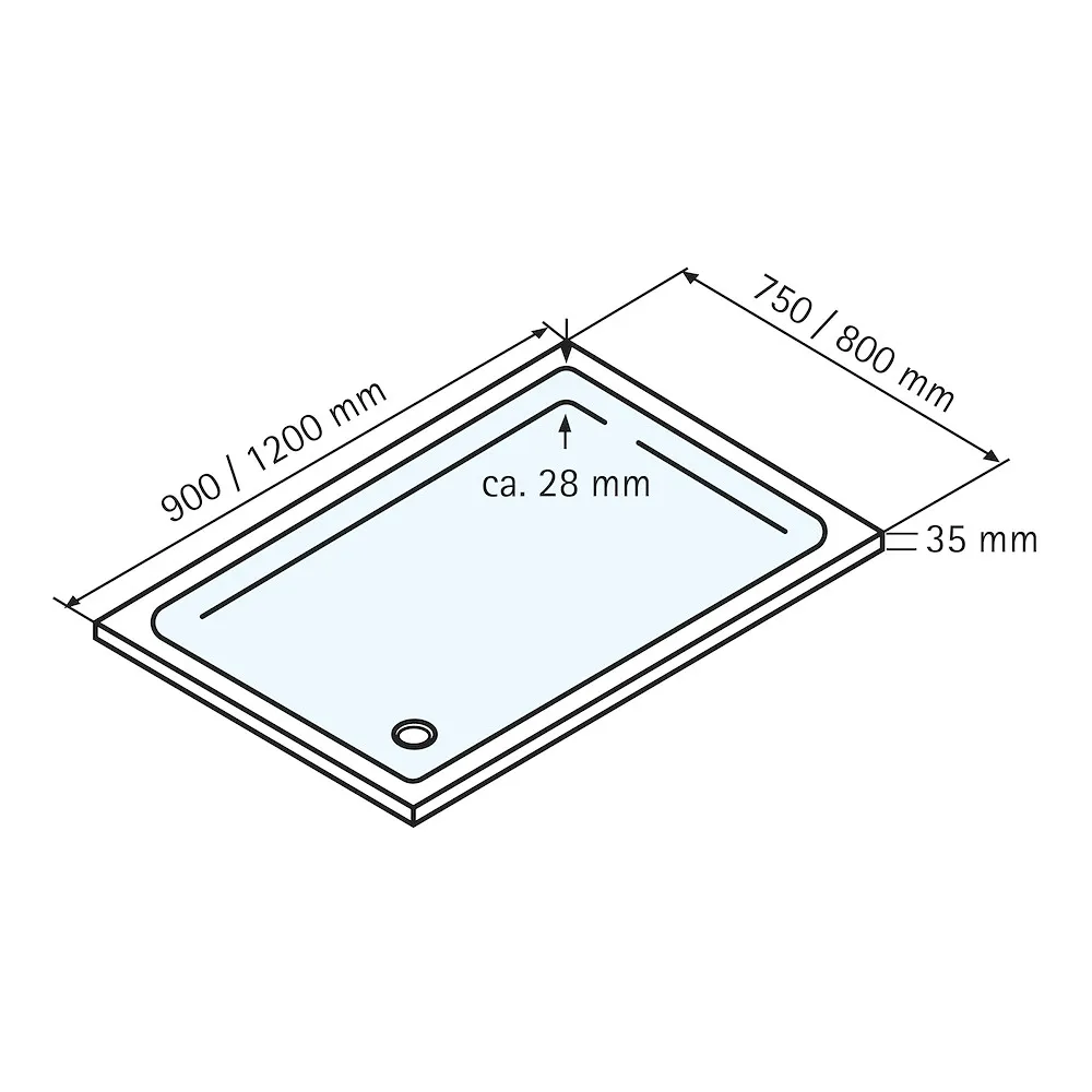 ExprPl Duschwanne flach Rechte