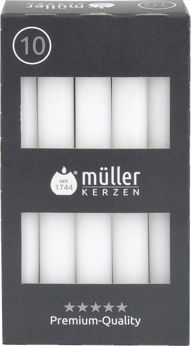 Tafelkerzen, 10er wei&szlig;