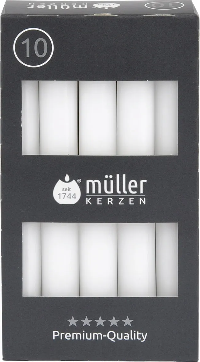Tafelkerzen, 10er wei&szlig;