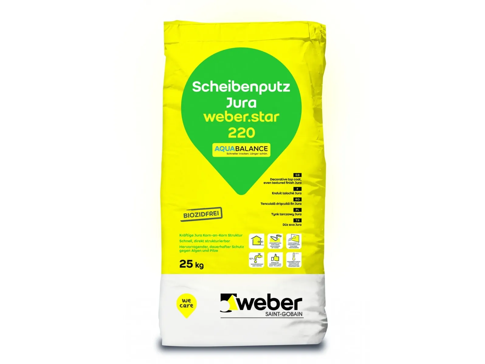 SCHEIBENPUTZ WEBER.STAR 220 WEISS 1,5 MM