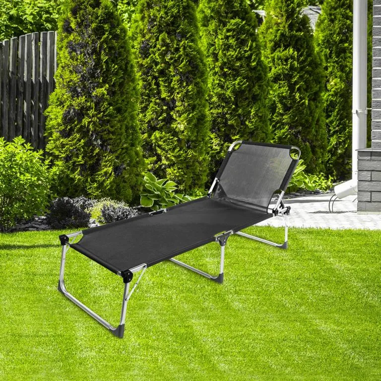 Alu Dreibeinliege schwarz