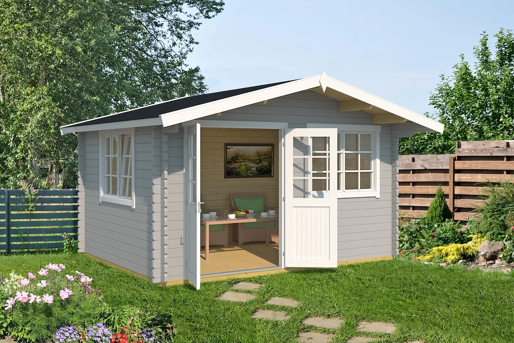 Gartenhaus 401 Gr.1 grau/weiss