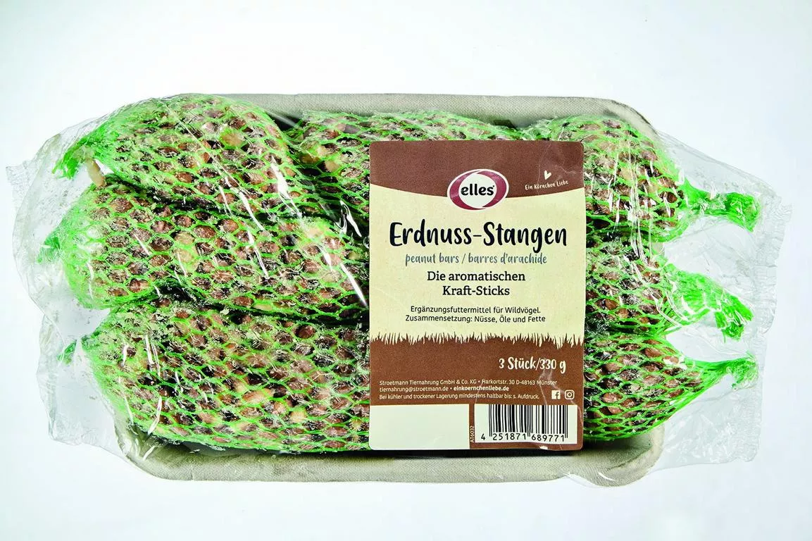 Elles Erdnuss-Stangen Für Wildvögel – 3er Pack, 330 G, Energiereich & 100% Natürlich