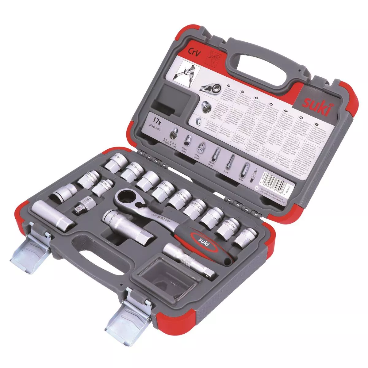 Skandia Steckschlüssel-Set 36-teilig – 1/4 & 3/8 Zoll, In Metallkoffer, Mit Bits, Inbusschlüsseln & Verlängerungen