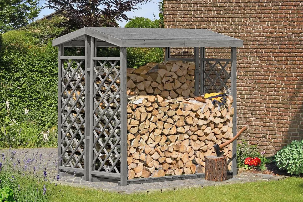 Kaminholzregal GRAU Zundo L