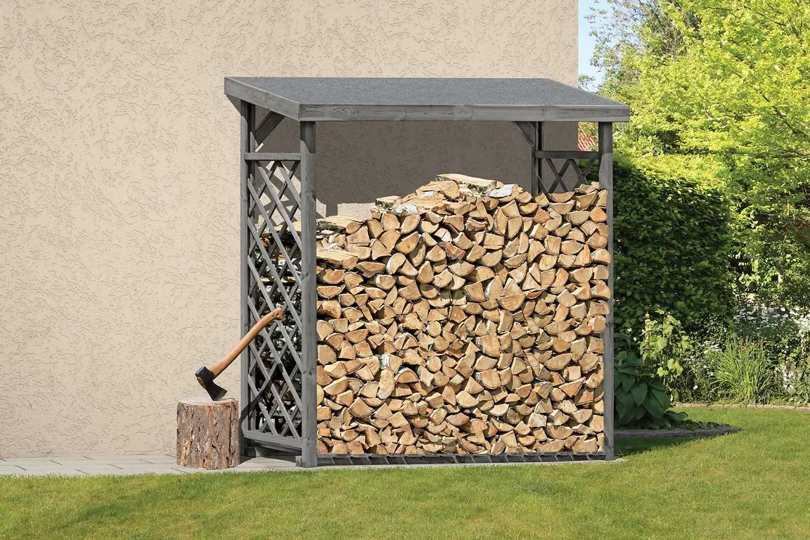 Kaminholzregal GRAU Zundo L