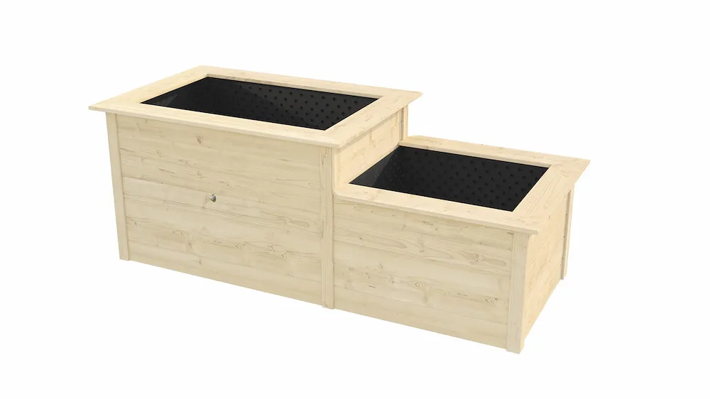 2-Stufen Hochbeet natur
