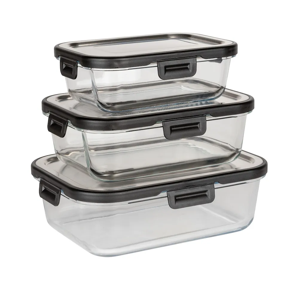 Glas Frischhaltedose Steel 1L