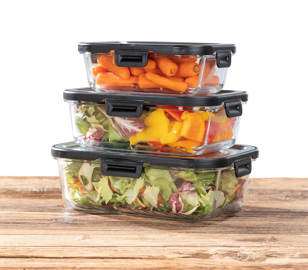 Glas Frischhaltedose Steel 1L