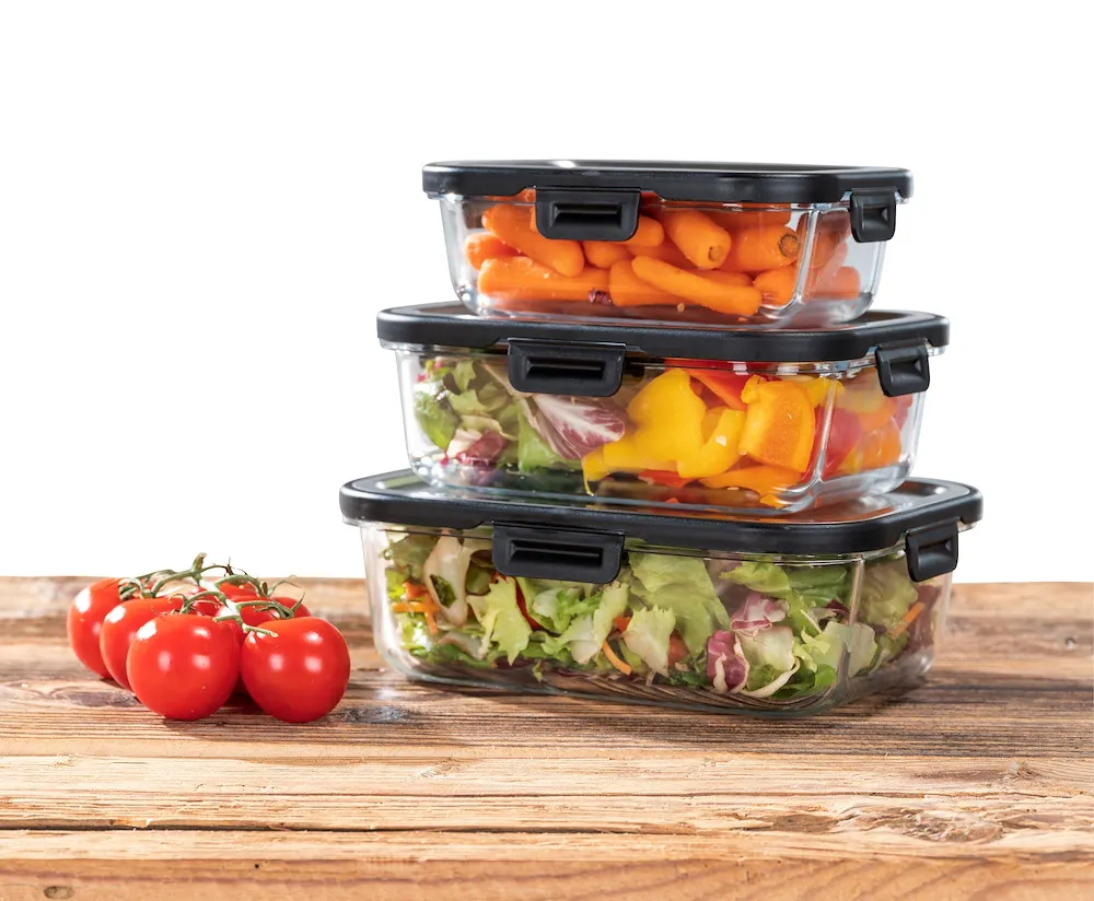 Glas Frischhaltedose Steel 1L