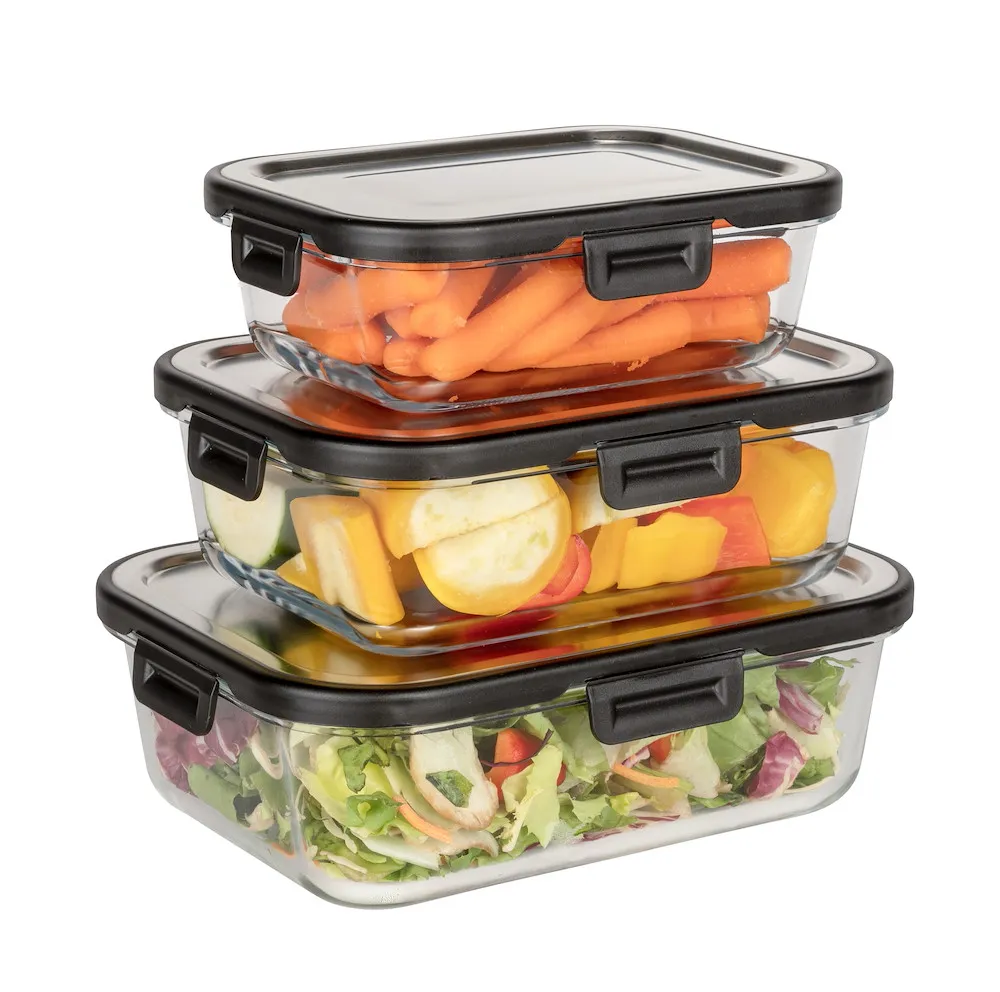 Glas Frischhaltedose Steel 1L