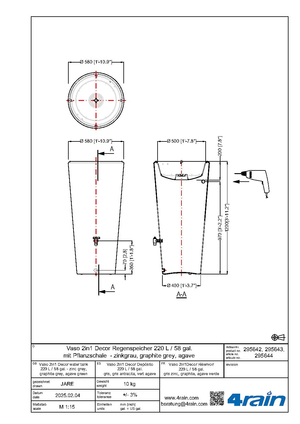 VASO 2in1 Decor Regenspeicher